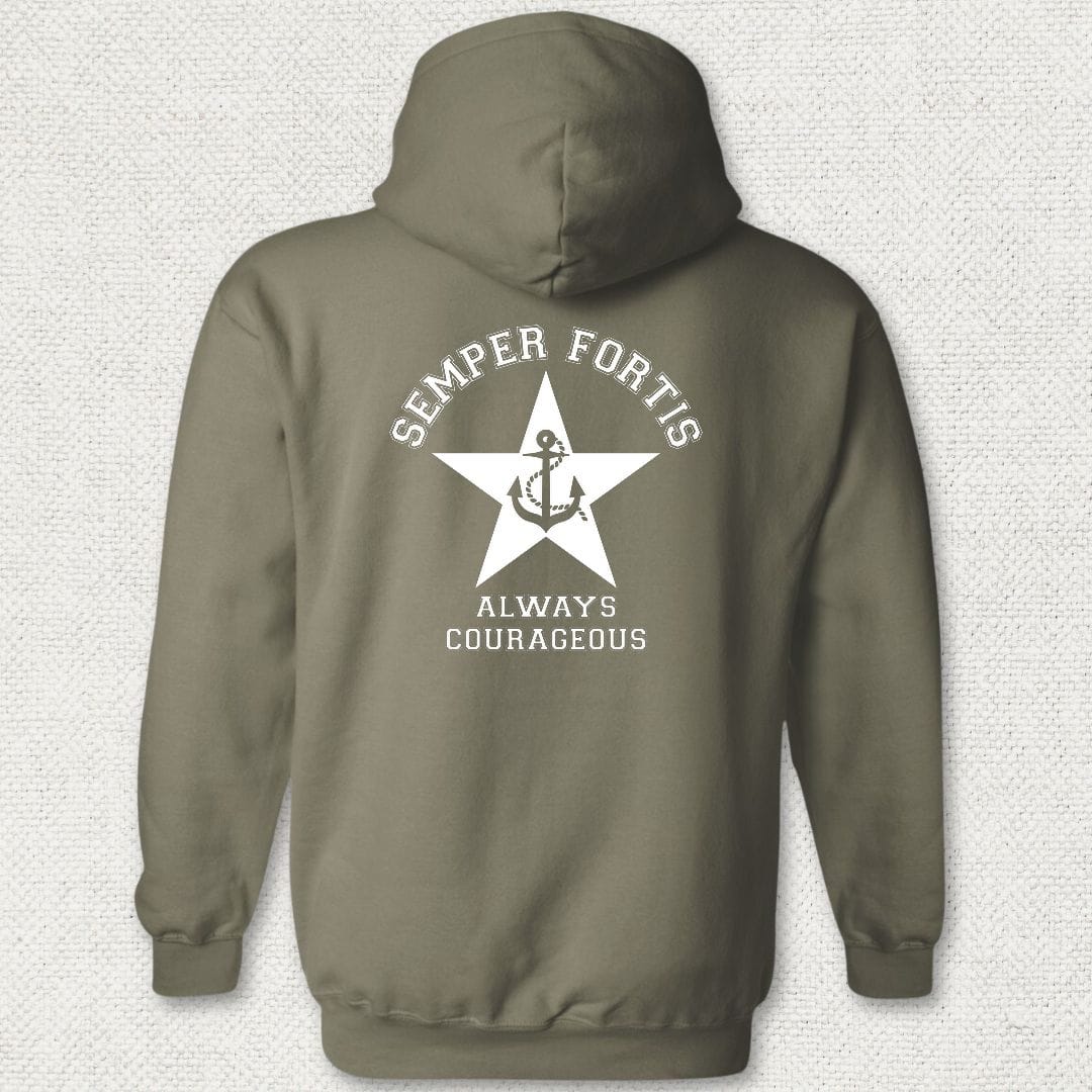 NavyHumor Hoodie Military Green / S Semper Fortis (Star & Anchor) Hoodie