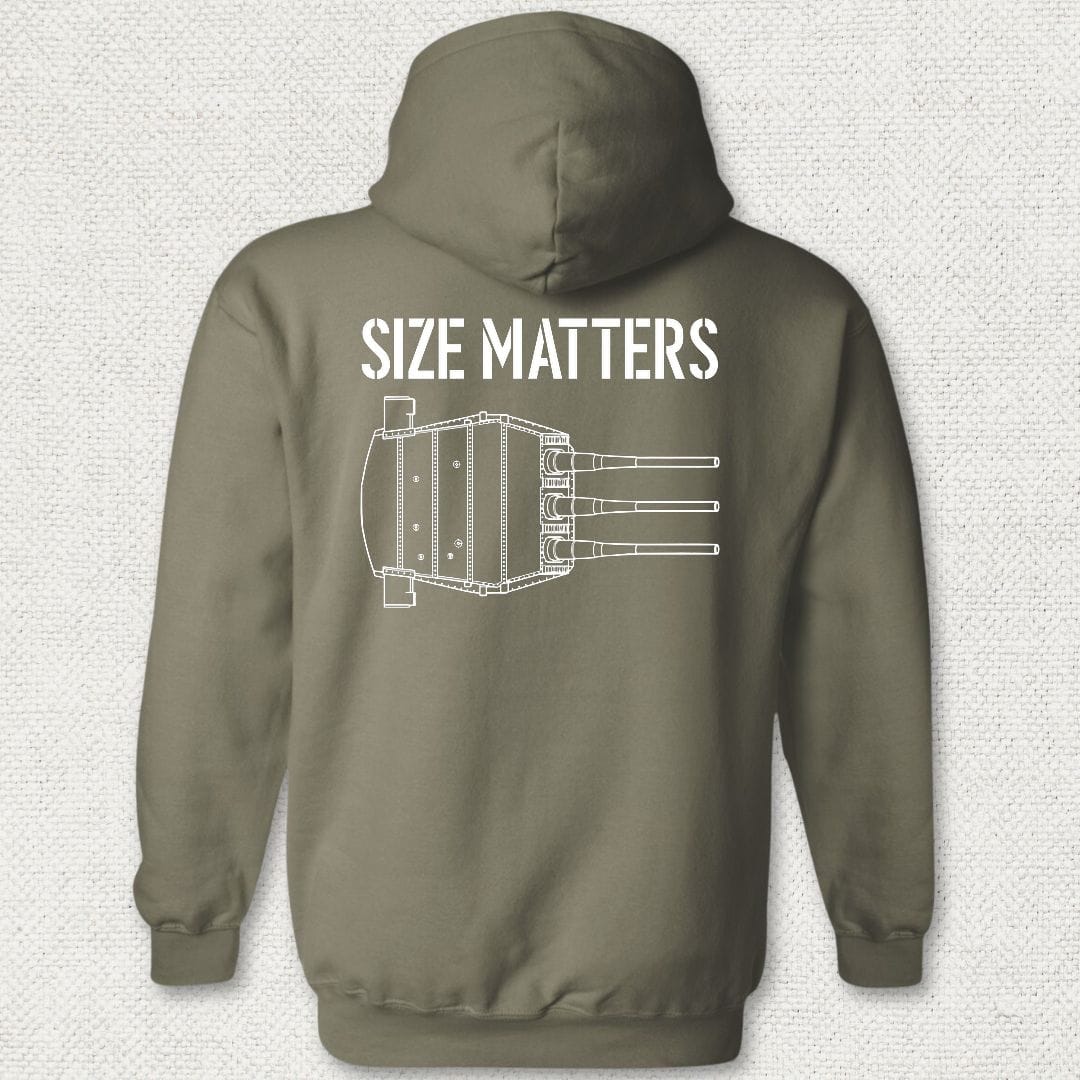 NavyHumor Hoodie Military Green / S Size Matters - Battleship Hoodie