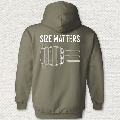 NavyHumor Hoodie Military Green / S Size Matters - Battleship Hoodie
