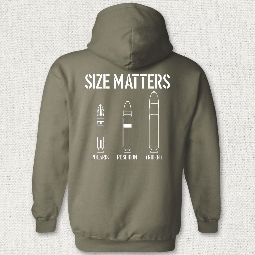 NavyHumor Hoodie Military Green / S Size Matters - Submarine Hoodie