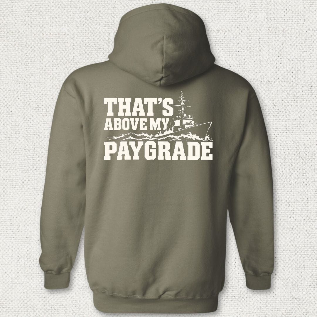 NavyHumor Hoodie Military Green / S That's Above My Paygrade Hoodie