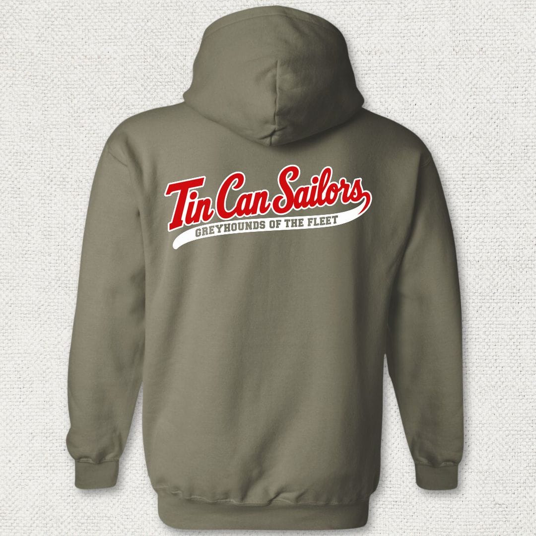 NavyHumor Hoodie Military Green / S Tin Can Sailors - Greyhounds of the Fleet Hoodie