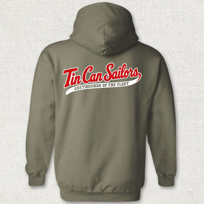 NavyHumor Hoodie Military Green / S Tin Can Sailors - Greyhounds of the Fleet Hoodie