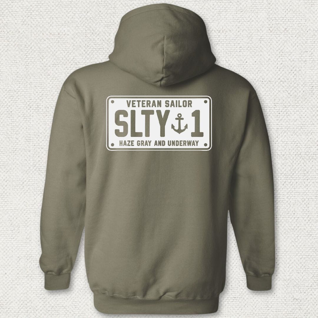 NavyHumor Hoodie Military Green / S Veteran Sailor License Plate Hoodie