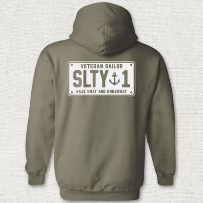 NavyHumor Hoodie Military Green / S Veteran Sailor License Plate Hoodie