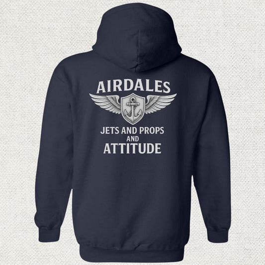 NavyHumor Hoodie Navy / S Airdales Attitude Hoodie