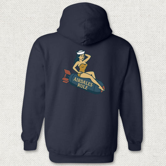 NavyHumor Hoodie Navy / S Airdales Rule Tattoo Hoodie