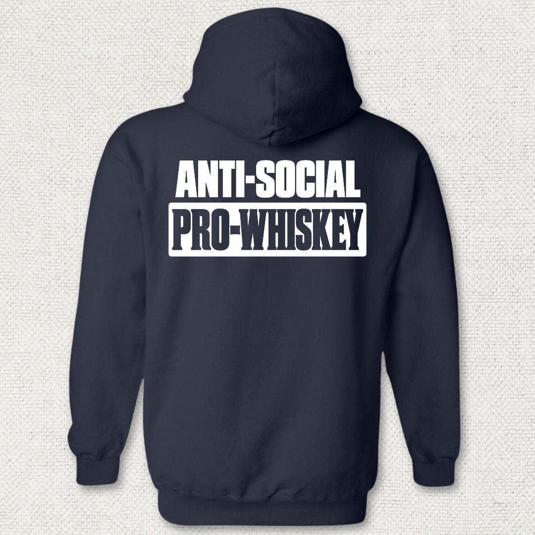 NavyHumor Hoodie Navy / S Anti-Social, Pro-Whiskey Hoodie