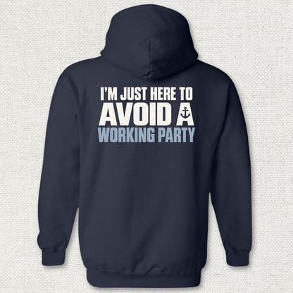 NavyHumor Hoodie Navy / S Avoid A Working Party Hoodie