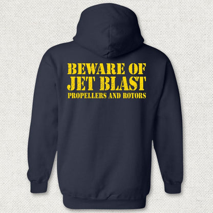 NavyHumor Hoodie Navy / S Beware of Jet Blast Hoodie