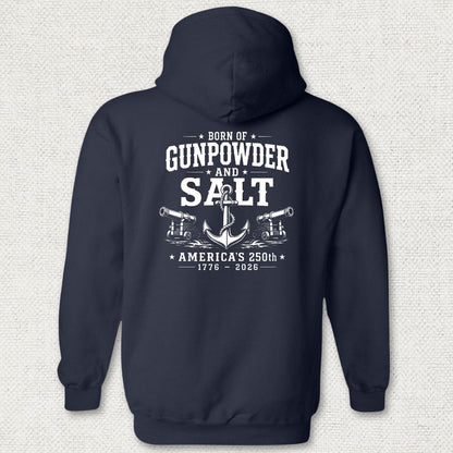 NavyHumor Hoodie Navy / S Born of Gunpowder & Salt - America's 250th Hoodie