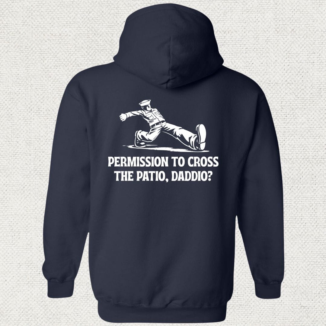 NavyHumor Hoodie Navy / S Cross The Patio, Daddio Hoodie