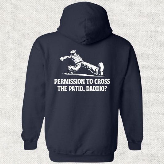 NavyHumor Hoodie Navy / S Cross The Patio, Daddio Hoodie