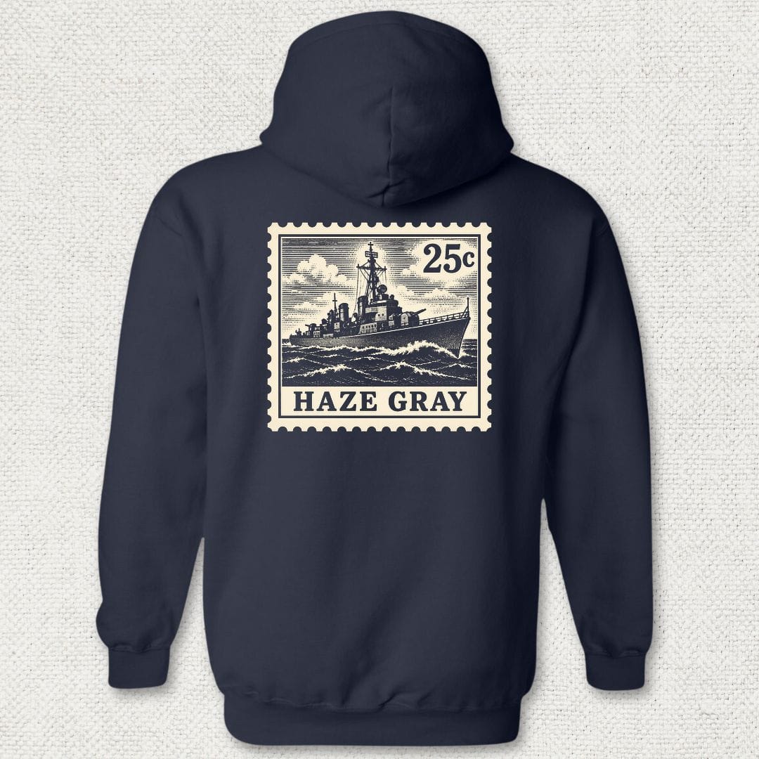 NavyHumor Hoodie Navy / S Haze Gray Stamp Hoodie