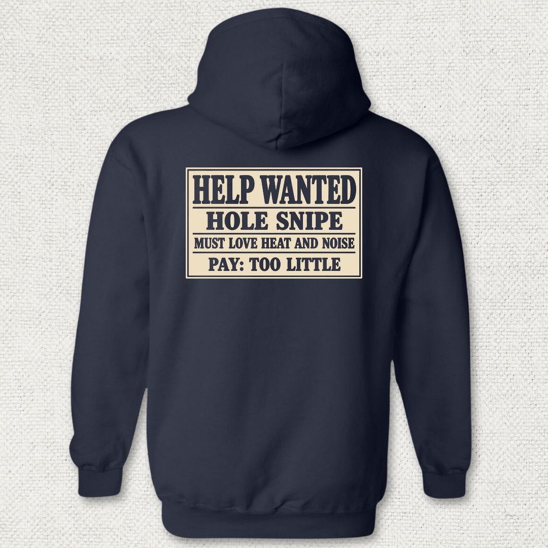 NavyHumor Hoodie Navy / S Hole Snipe Help Wanted Hoodie