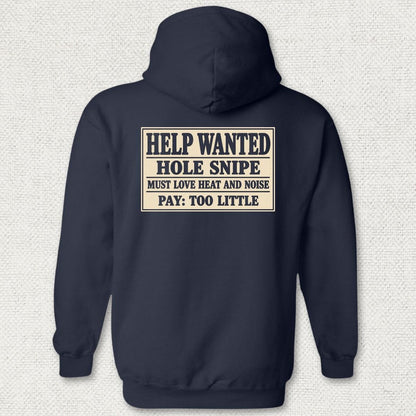 NavyHumor Hoodie Navy / S Hole Snipe Help Wanted Hoodie