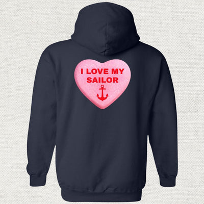 Love My Sailor Candy Heart Hoodie