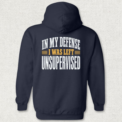 NavyHumor Hoodie Navy / S I Was Left Unsupervised Hoodie