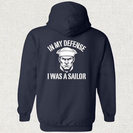 NavyHumor Hoodie Navy / S In My Defense - Male Hoodie