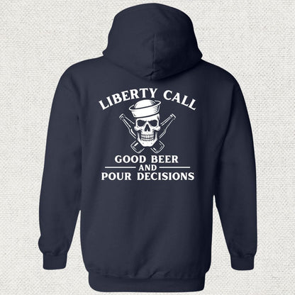 NavyHumor Hoodie Navy / S Liberty Call - Pour Decisions Hoodie