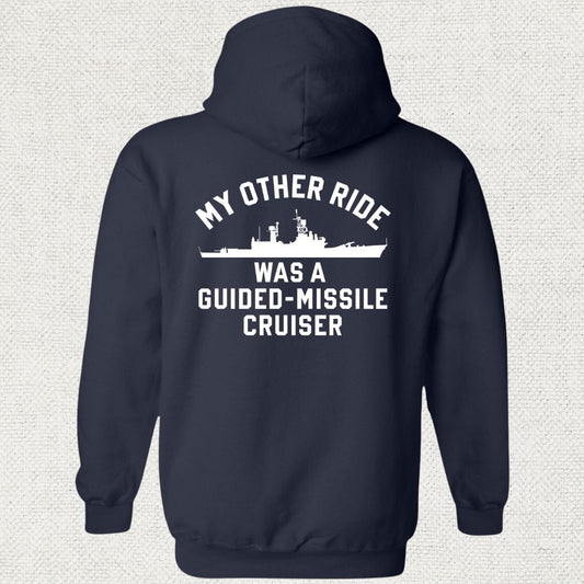NavyHumor Hoodie Navy / S My Other Ride Was A Cruiser (Belknap-Class) Hoodie