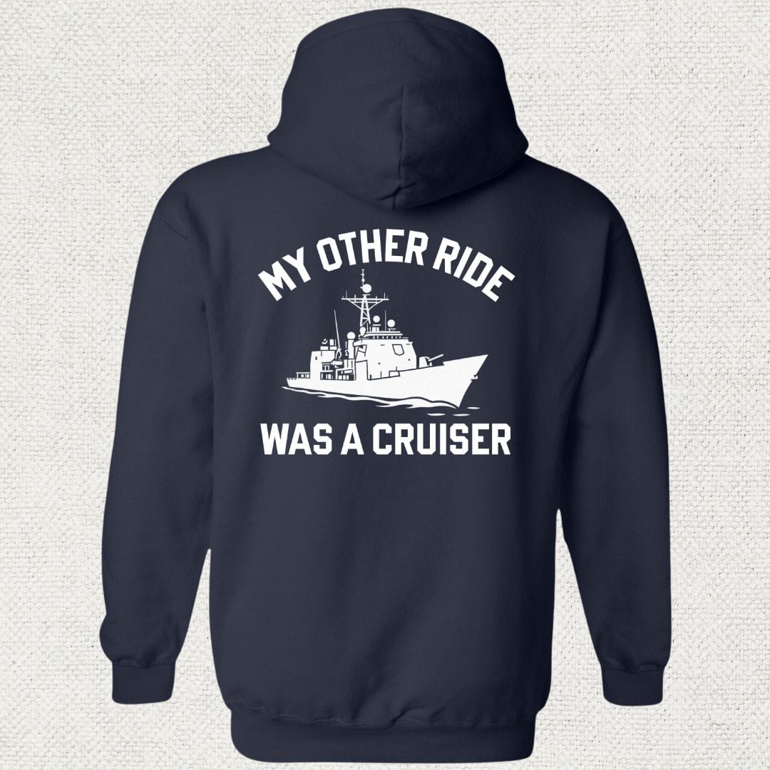 NavyHumor Hoodie Navy / S My Other Ride Was A Cruiser Hoodie