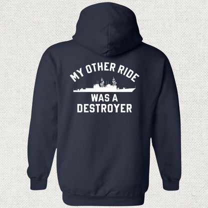 NavyHumor Hoodie Navy / S My Other Ride Was A Destroyer (Spruance-Class) Hoodie