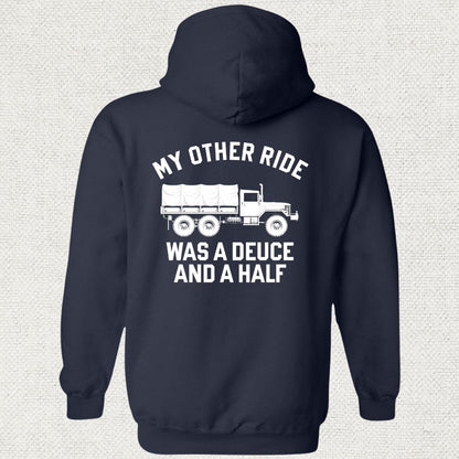 NavyHumor Hoodie Navy / S My Other Ride Was A Deuce And A Half Hoodie