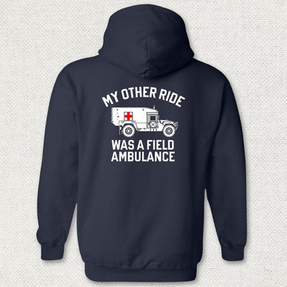 NavyHumor Hoodie Navy / S My Other Ride Was A Field Ambulance Hoodie