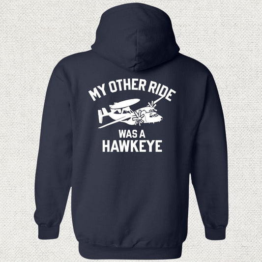 NavyHumor Hoodie Navy / S My Other Ride Was A Hawkeye Hoodie