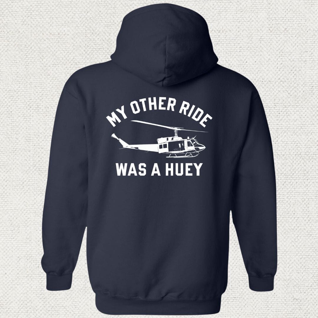 NavyHumor Hoodie Navy / S My Other Ride Was A Huey Hoodie
