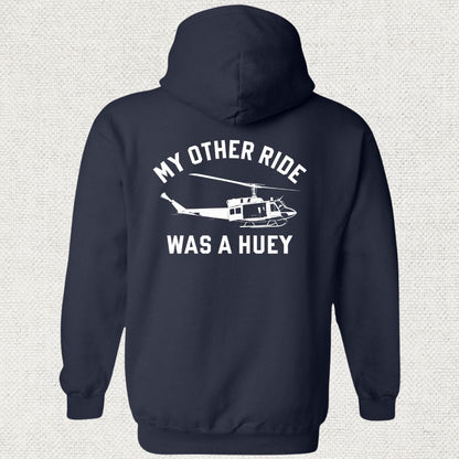 NavyHumor Hoodie Navy / S My Other Ride Was A Huey Hoodie
