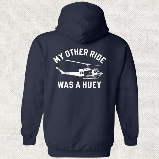 NavyHumor Hoodie Navy / S My Other Ride Was A Huey Hoodie