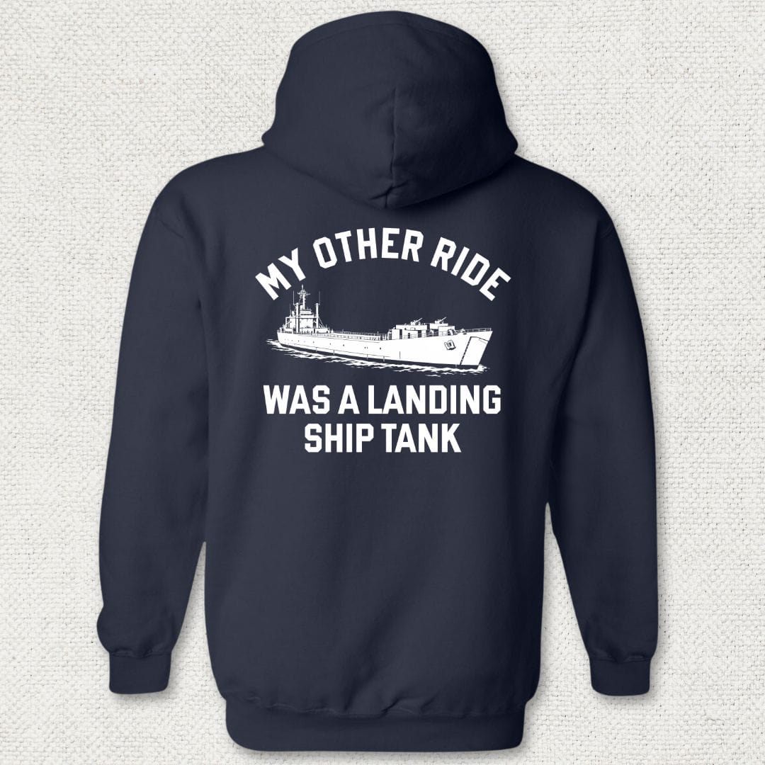 NavyHumor Hoodie Navy / S My Other Ride Was A Landing Ship Tank Hoodie