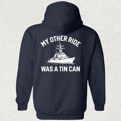NavyHumor Hoodie Navy / S My Other Ride Was A Tin Can Hoodie