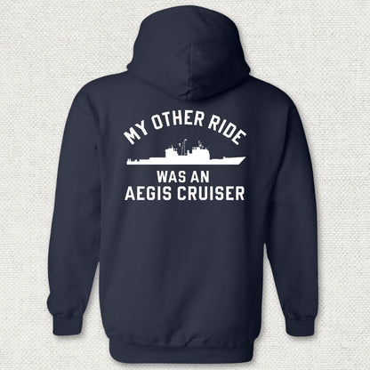 NavyHumor Hoodie Navy / S My Other Ride Was An AEGIS Cruiser Hoodie