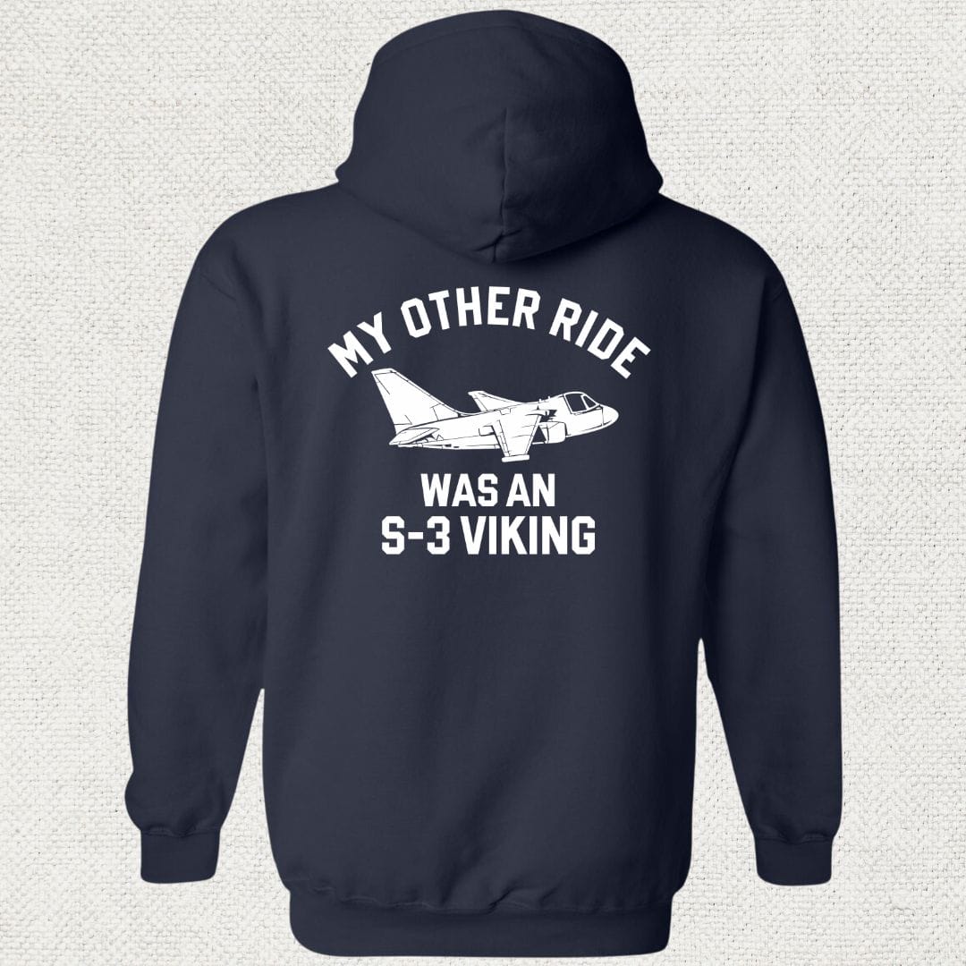 NavyHumor Hoodie Navy / S My Other Ride Was An S-3 Viking Hoodie