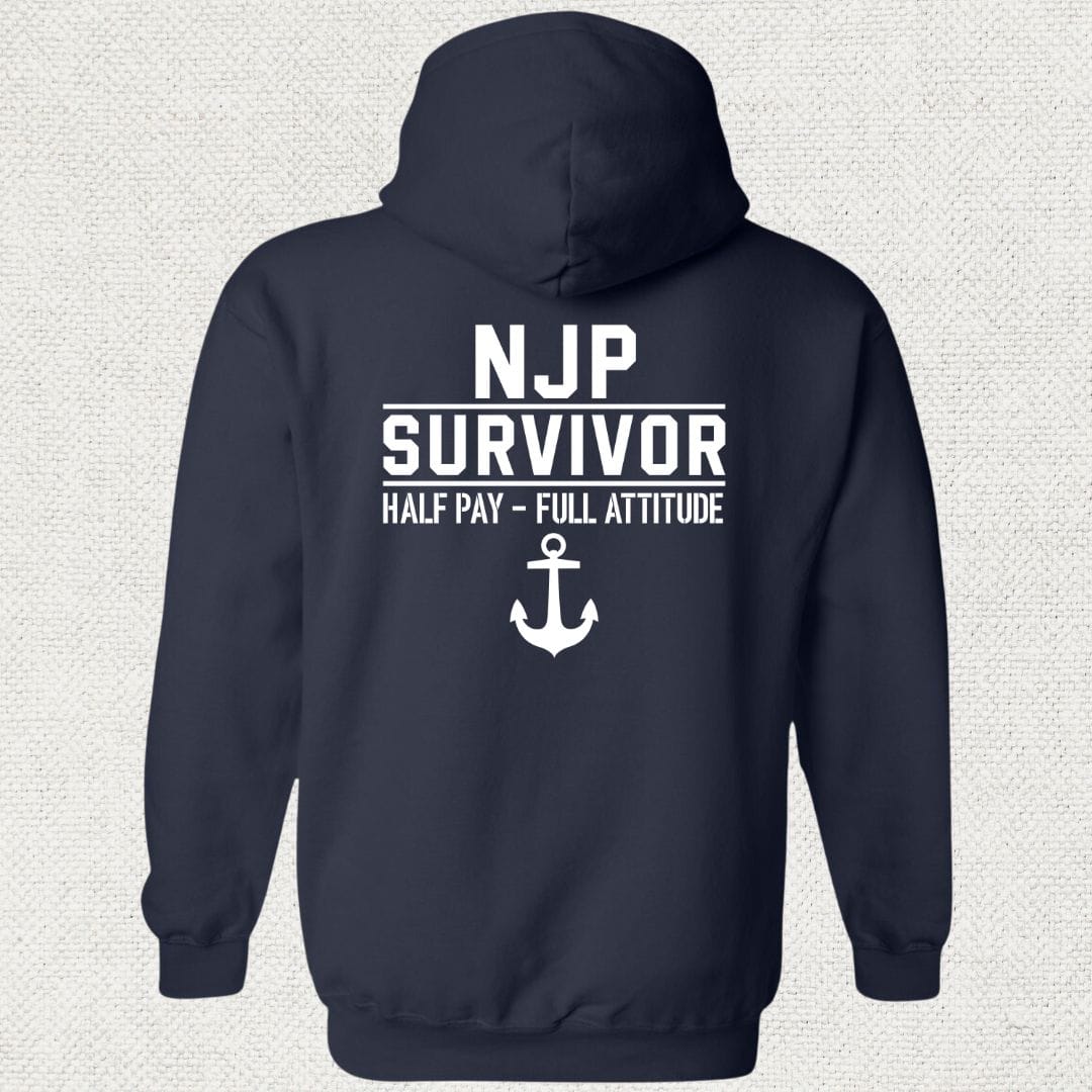 NavyHumor Hoodie Navy / S NJP Survivor Half Pay Hoodie