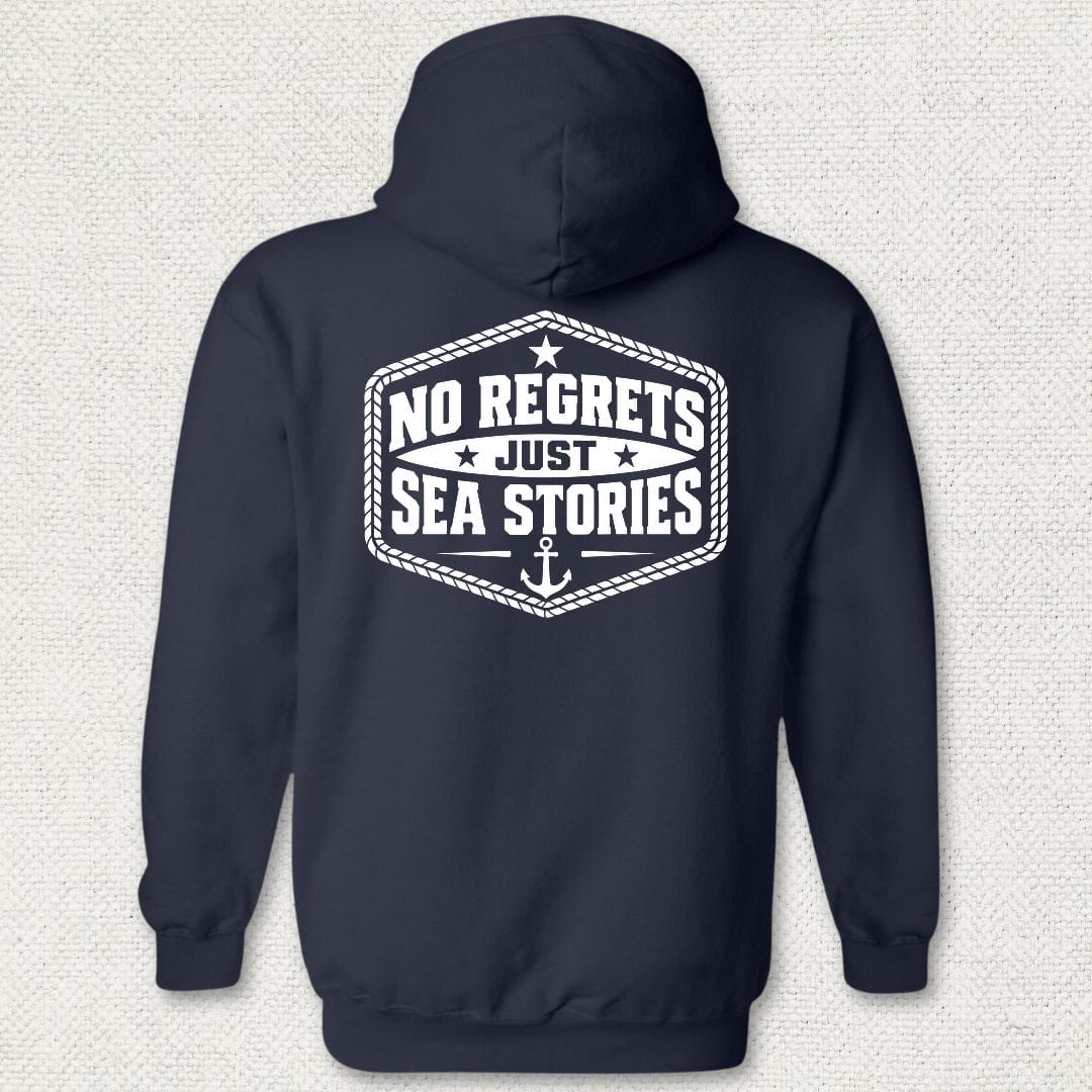 NavyHumor Hoodie Navy / S No Regrets, Just Sea Stories Hoodie