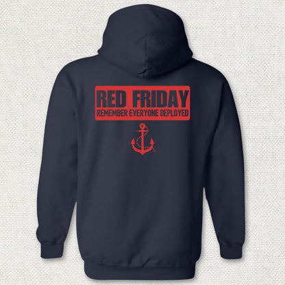 NavyHumor Hoodie Navy / S Red Friday Banner Hoodie