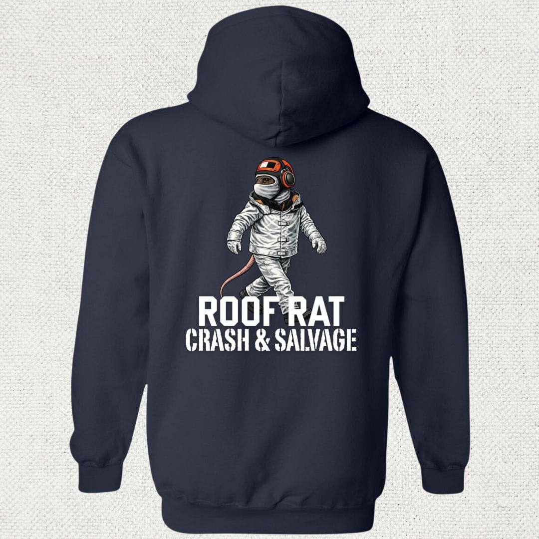NavyHumor Hoodie Navy / S Red Roof Rat - Crash & Salvage Hoodie