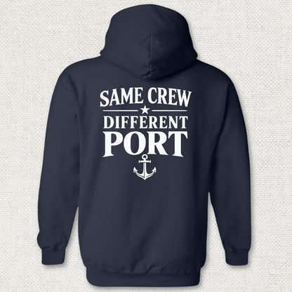 NavyHumor Hoodie Navy / S Same Crew, Different Port Hoodie