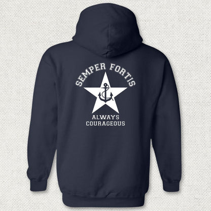 NavyHumor Hoodie Navy / S Semper Fortis (Star & Anchor) Hoodie