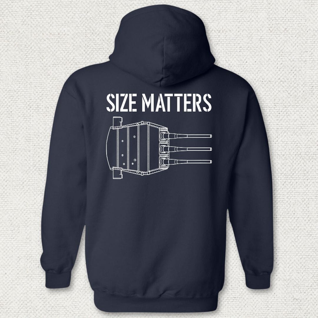 NavyHumor Hoodie Navy / S Size Matters - Battleship Hoodie