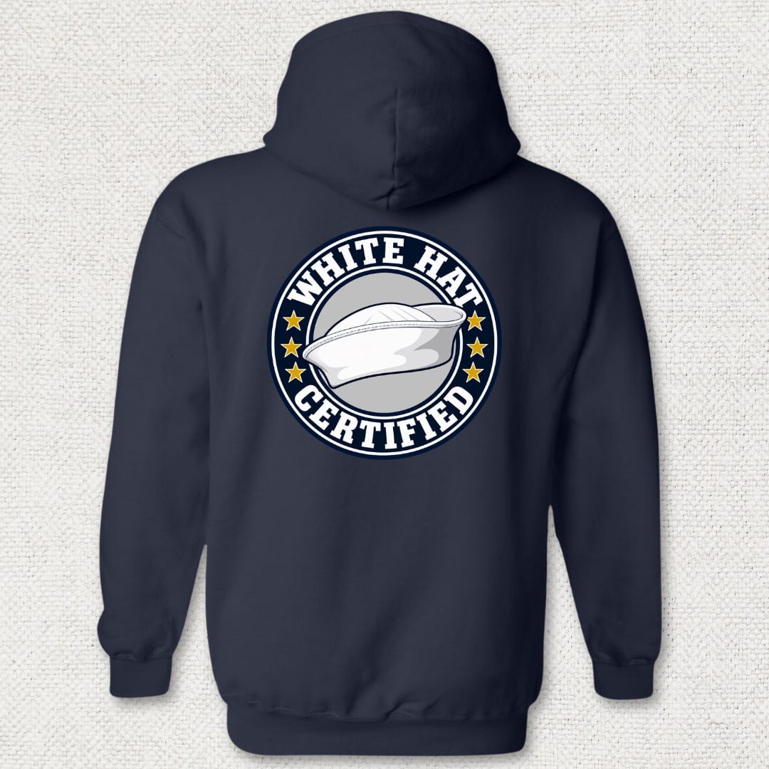NavyHumor Hoodie Navy / S White Hat Certified Hoodie