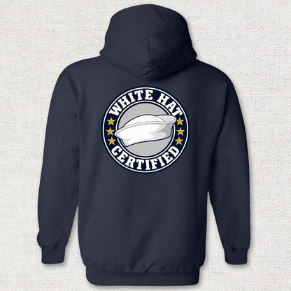 NavyHumor Hoodie Navy / S White Hat Certified Hoodie