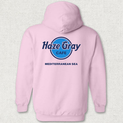 NavyHumor Hoodie Pink / S Haze Gray Cafe - Mediterranean Sea Hoodie