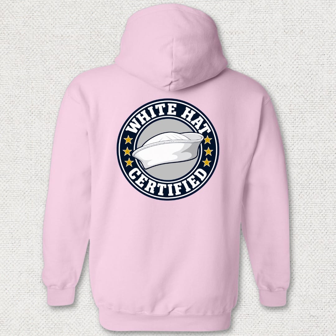 NavyHumor Hoodie Pink / S White Hat Certified Hoodie