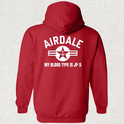 NavyHumor Hoodie Red / S Airdale - My Blood Type is JP-5 Hoodie