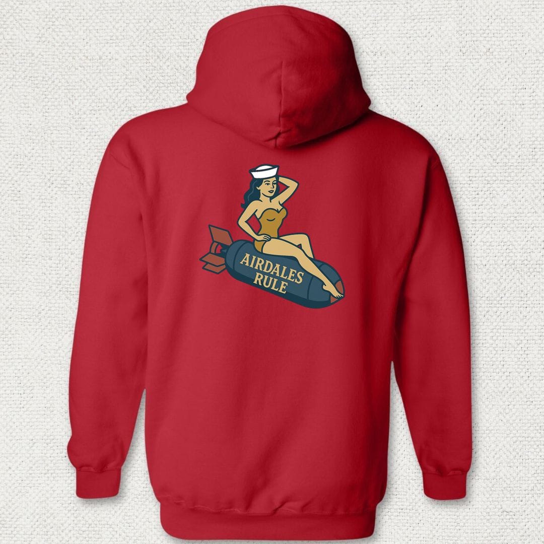 NavyHumor Hoodie Red / S Airdales Rule Tattoo Hoodie